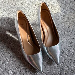 Elegant Silver Pointed Toe Heels